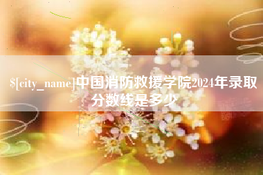 海西中国消防救援学院2024年录取分数线是多少