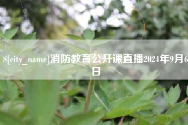 海西消防教育公开课直播2024年9月6日