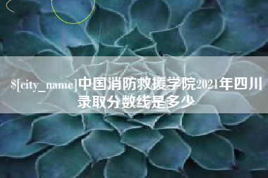 海西中国消防救援学院2021年四川录取分数线是多少