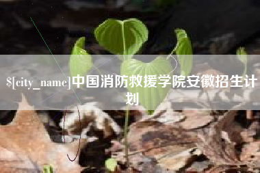 海西中国消防救援学院安徽招生计划