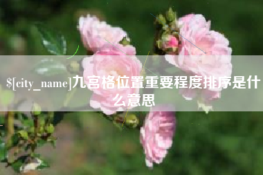 海西九宫格位置重要程度排序是什么意思