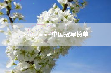 海西中国冠军榜单